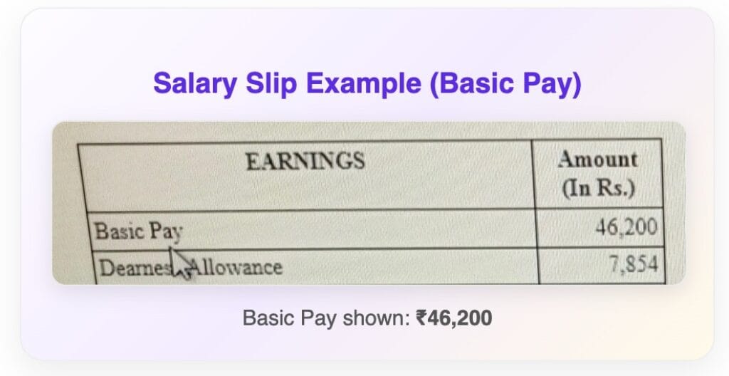 find basic pay from salary slip
